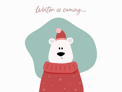 Winter Illustration animal bear character character illustration christmas illustration illustration art new year typography vector vector illustration web winter