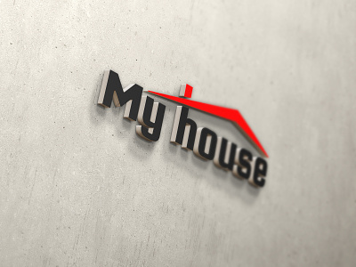 Logo "My house" branding design icon illustrator logo minimal typography vector web
