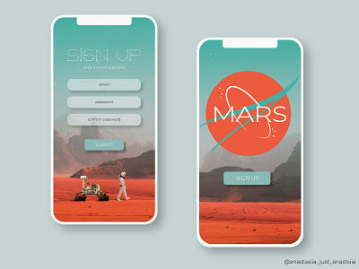 Mars Mission 001 app dailyui dailyuichallenge minimal ui vector web website