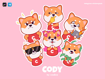Codica Branded Promo - Sticker Pack Mr. Cody animation branding graphic design icon ui