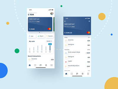 Bank app concept - light design icon illustration ui ux web