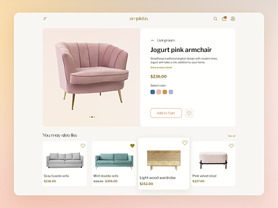 Design concept - Furniture Marketplace for Desktop design ui web