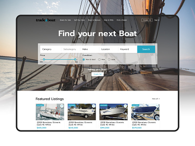 Design for a Boat Marketplace design ui ux web