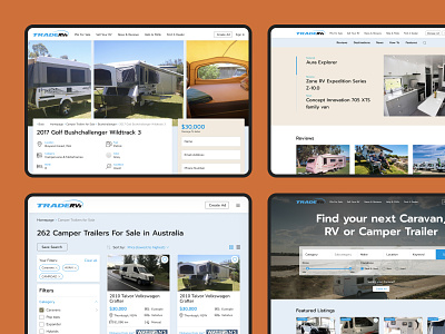Design concept for caravan selling marketplace branding design logo ui ux web