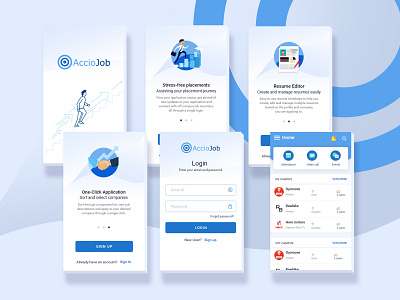 Accio Job app app design app ui