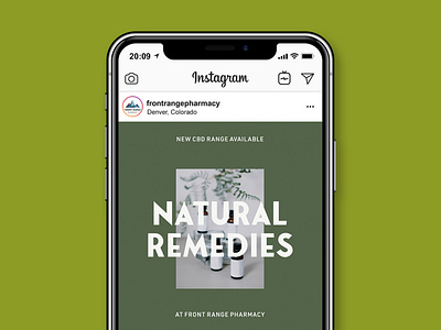 Front Range | Instagram Post brand design brand identity branding design cbd oil healthcare instagram post instagram template social media design wellness