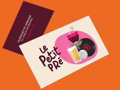 Le Petit Pré bar bière détente flowers guinguette identity illustration illustrator logo logo design rennes retro design vinyle