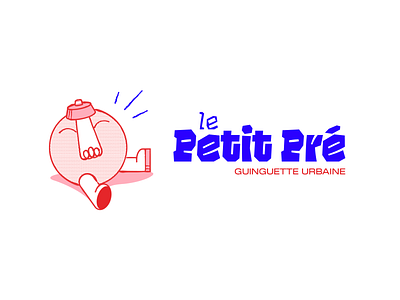 Le Petit Pré bar comics guinguette illustration illustrator lightbulb logo restaurant retro design