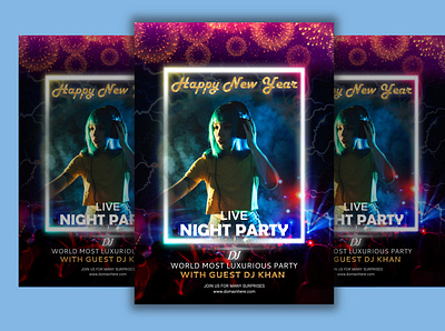 Night party flyer design a4 flyer brochure business corporate flyer event flyer new year newsletter nightclub party print