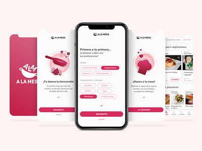 Cooking mobile app - A la mesa app application cook cooking cooking app design exploration food graphic design interface iphone mobile mobile app mobile design mobile ui recipes ui ux visual