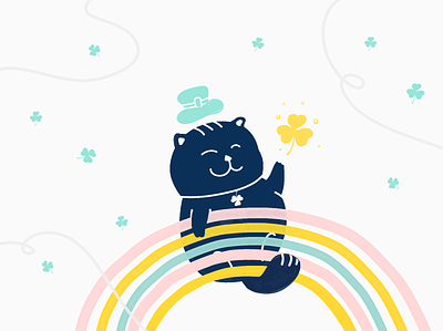 Happy St Patrick’s Day! ☘️ cat clover cute design graphic design illustration irish kitten kitty leprechaun rainbow saint patrick saint patricks day st patrick