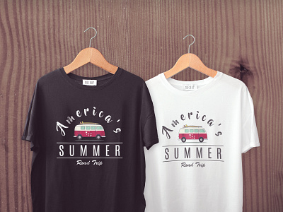 America's Summer Road Trip branding design illustration logo t shirt design vector