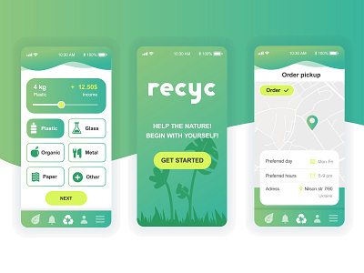 Recycle App Design app app design branding icon logo typography ui ux