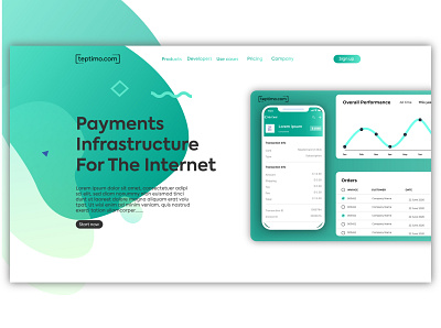 Finance Related Web Landing Page design illustration landing page design modern ui