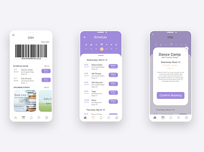 DSN App Redesign app branding design fitness app mobile app mobile app design mobile design profile reserve schedule typography ui ui design ui ux uidesign ux ux design