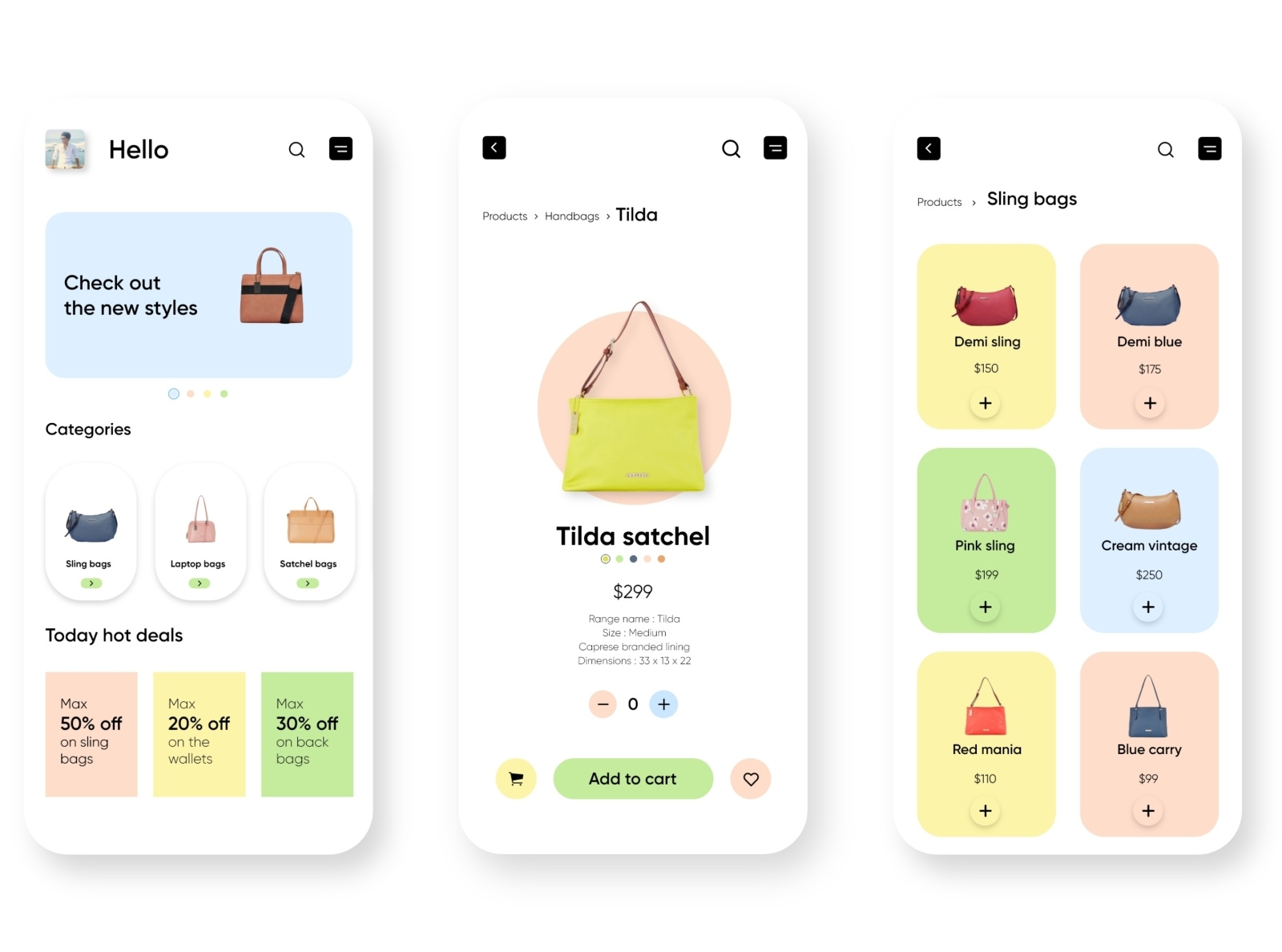 Bag shopping app. by Guna Sekar on Dribbble