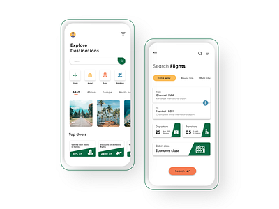 Travel mobile application UI.