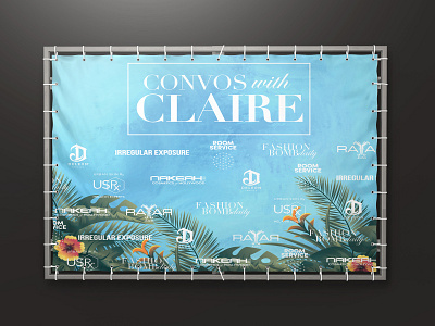 Convos with Claire // Step & Repeat banner banner design design event branding fashion bomb daily step and repeat