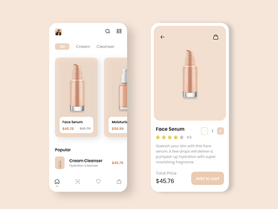 Cosmetics App Design adobexd app appdesign cosmetics ecommerce makeup shopping ui uidesign ux uxdesign