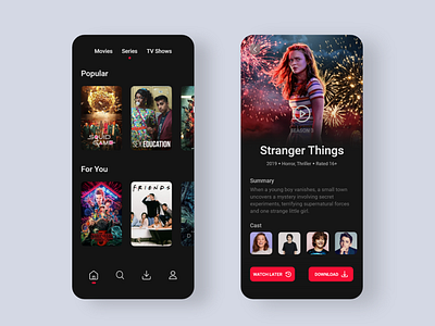 Movie Streaming App Design