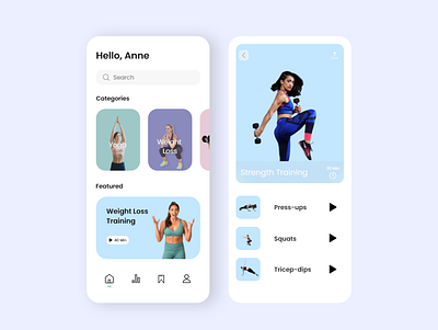Fitness App Design app appdesign design fitness ui uidesign ux uxdesign