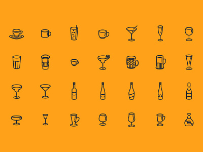 Glasses Bottles & Cups - Free Icon Set