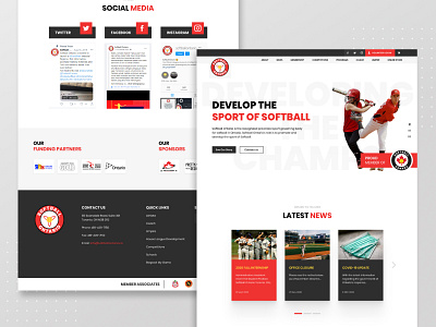 Softball Academy Website clean minimalist softball ui uiux web