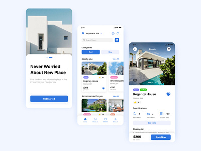 Property & Travel App application living mobile app onboarding property real estate rent travel travelling