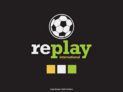 Logo Design Replay International Soccer brand brand identity branding branding concept client work design illustration