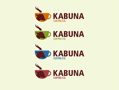 Kabuna Coffee Co. Logo art branding coffee bean coffee logo coffee packaging design flat logo logo design logo design branding minimal packaging
