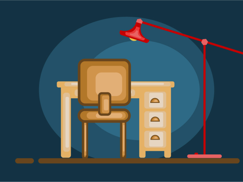 Study Table and Lamp Design by Anik Jain on Dribbble