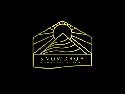 Snowdrop Mountain Resort gold logo logos monoline