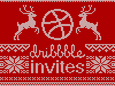 2 XMas Invites Giveaway christmas deers dribbble giveaway invitation invite invites jumper pattern sweater winter xmas