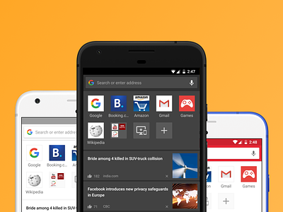 Themes in Opera browser android browser material design mobile themes