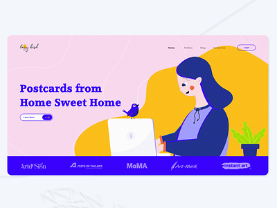 Lazy Bird Landing Page categories colorful design designer girl graphics hero banner illustration illustrations interface interface design landingpage learn more ui uidesign userinterface ux