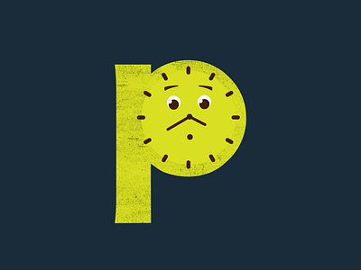 P for Punctual | 36 Days of Type 2d art 2d character 36daysoftype 36daysoftype07 adjective adjectives alphabet character design digital digital art digital drawing digital illustration illustration letter letter p letters type typography