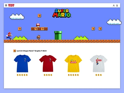 🍄 Super Mario Store Concept branding clothing brand design fanart figma figmadesign levis mario bros mariobros mariokart sketch ui uidesign uiux ux uxdesign web web design webdesign website