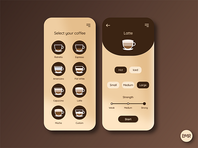 Smart Coffee Machine App app design mobile app uiux uxdesign