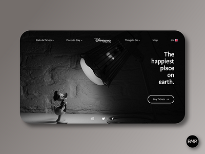 Alternative & Minimalistic Disneyland Website blackandwhite concept disneyland iu landingpage minimalist mobileapp userinterface ux