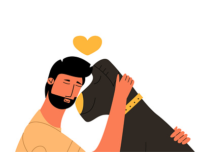 Charlie and me adult animal canine character dog doggy emotional esa flat design graphic design illustration male man pet support