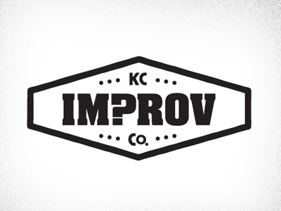 KC Improv Co. business cards design letterpress logo logo design