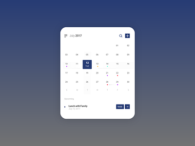 Calendar calendar design daily ui design gradient color ui