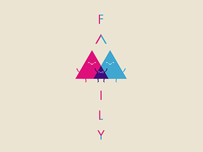 Family color family minimal poster triangles