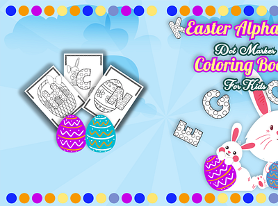 Easter Dot Coloring Book Cover book cover coloringbook interior kdp amazon kdp cover paperback cover