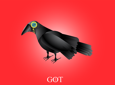 Three Eyed Raven design game of thrones illustration