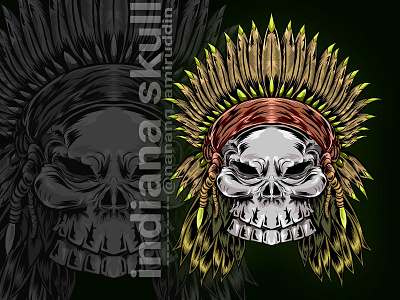 vector illustration of indiana skull american art artwork character characterdesign culture dark draw illustration pencil sketch gothic helmet design illustraion illustration design indiana indianaart logodesign skull and crossbones skull logo sticker design tshirtdesign underground