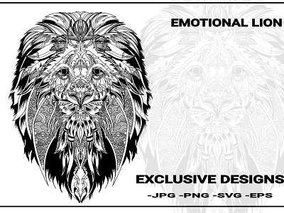 emotional lion tattoo designs black white dark illustraion lion lion head lion king lion logo mandala roar tattoo tattoo art tattoo artist tattoo design tiger logo tshirt design tshirtdesign