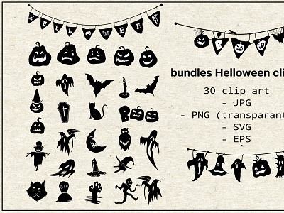 set clip art Halloween