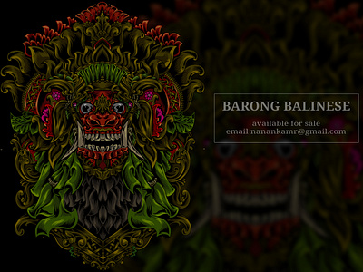 Barong balinese culture illustration artwork