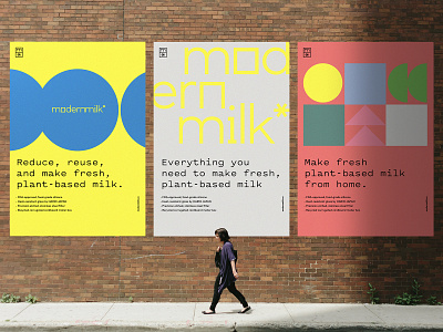 modernmilk* badge beverage branding food food and drink illustration logo milk modern packaging pattern poster typography